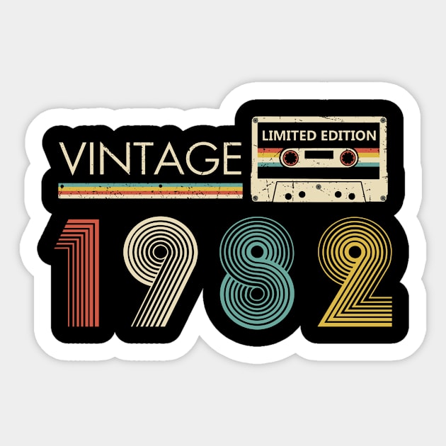 Vintage 1982 Limited Edition Cassette 42nd Birthday Sticker by Kontjo